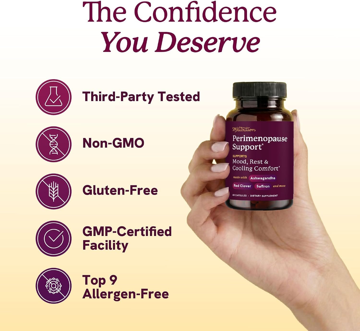 Perimenopause Support for Women Supplement | Hormone Balance, Mood, Sleep, Cycle Regularity & Cooling Support | Black Cohosh, Vitex, Saffron | Peri Menopause Supplements for Women | Non-GMO | 60 Ct - Image 5