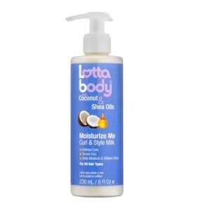 Lottabody Moisturize Me Curl and Style Milk with Coconut & Shea Oils, Lightweight Moisture-Rich Curl-Defining & Frizz-Control Styling Milk for Natural Curly, Coily & Relaxed Hair, 8 oz
