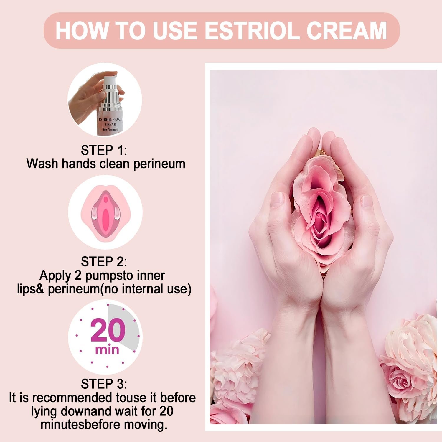 Estriol Cream for Women | Intimate Care Cream | Menopause Support | Lightweight Hydrating Formula with Natural Peach Essence | Soothing Moisture for Daily Intimate Skin Care | 30ml (2 Month Supply) - Image 2