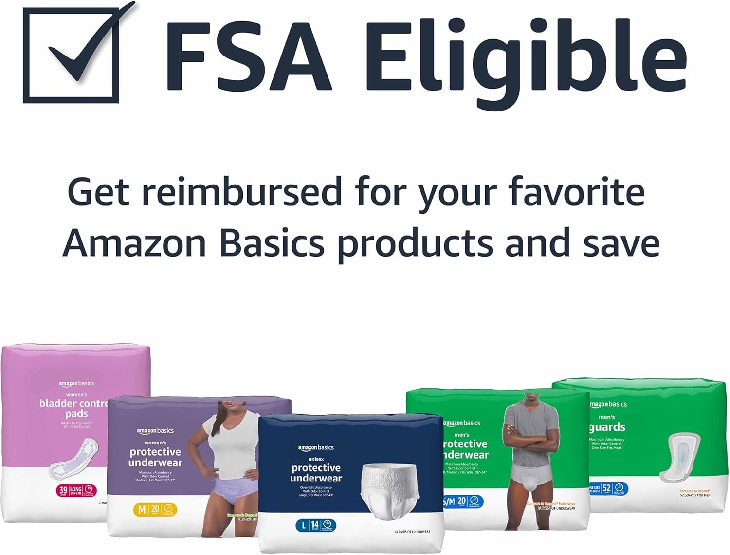 Amazon Basics Postpartum Incontinence Underwear for Women, Maximum Absorbency with Bladder Leak Protection, Fresh Protection, Disposable, Large, Lavender, 18 Count - Image 7