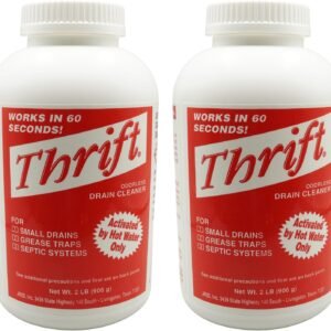 Thrift T-200 Odorless Drain Cleaner – Hot Water Activated Drain Cleaner for Small Drains, Grease Traps, Septic Systems & Sewer Lines – 2 Pound Bottles (Pack of 2)