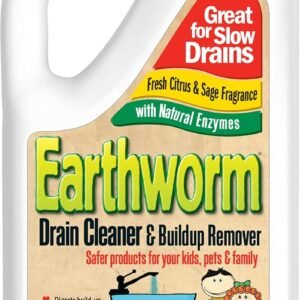 Earthworm Drain Cleaner – Clog Remover – Drain Opener/Deodorizer – Natural Enzymes, Safer for Families, Environmentally Responsible – 32 fl oz