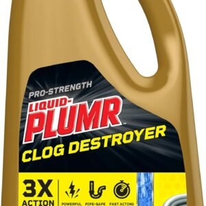 Liquid-Plumr Pro-Strength Full Clog Destroyer, Bathroom & Kitchen Sinks, Shower and Tub Drain, Safe for Pipes, Liquid Drain Cleaner, 32 Fluid Ounces