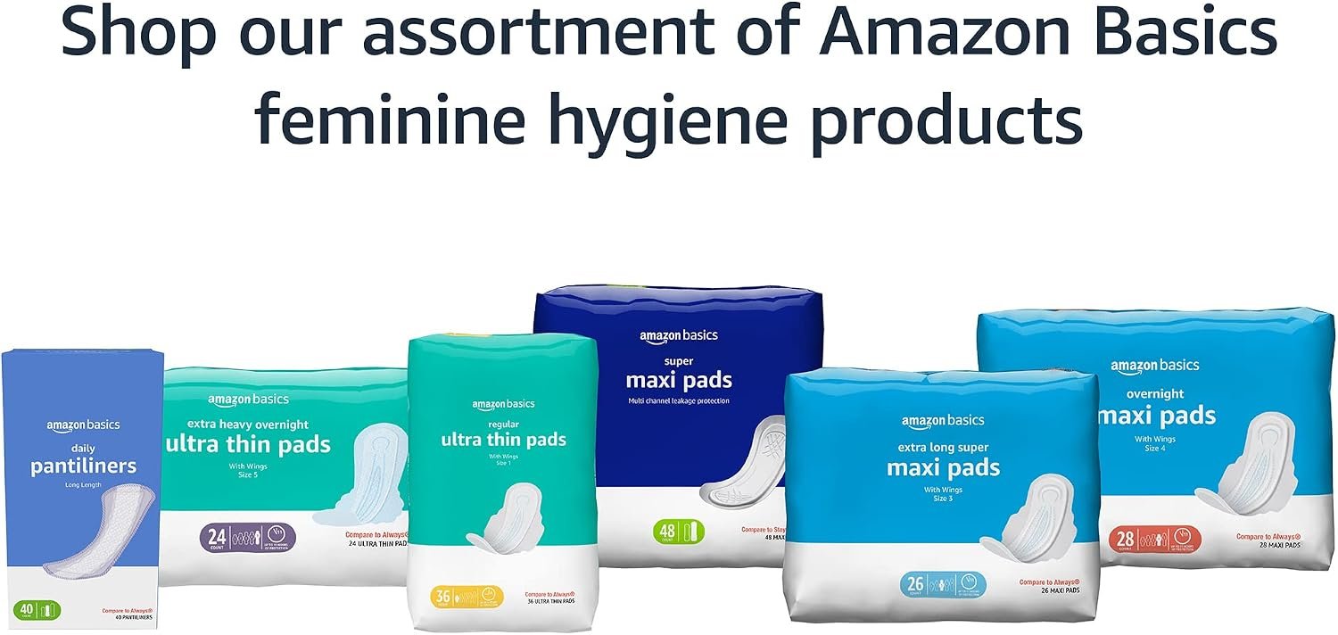 Amazon Basics Daily Pantiliner, Long Length, Feminine Pads for Women, Unscented, Comfortable Thin, 120 Count (3 Packs of 40) (Previously Solimo) - Image 8