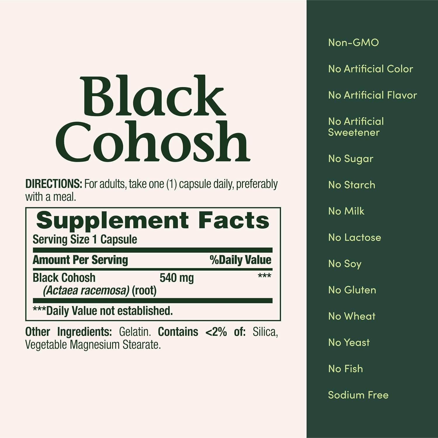 Nature's Bounty Black Cohosh Root Pills and Herbal Health Supplement, Natural Menopausal Support, 540 mg, 100 Capsules - Image 5