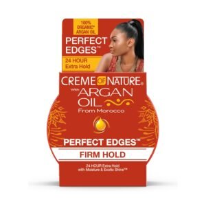 Creme of Nature Perfect Edges™ Firm Hold Edge Control Gel, 24-Hour Hold, Non-Flaking, Frizz Control, Sleek Hair Gel, Argan Oil Edge Styler, 2.25 oz