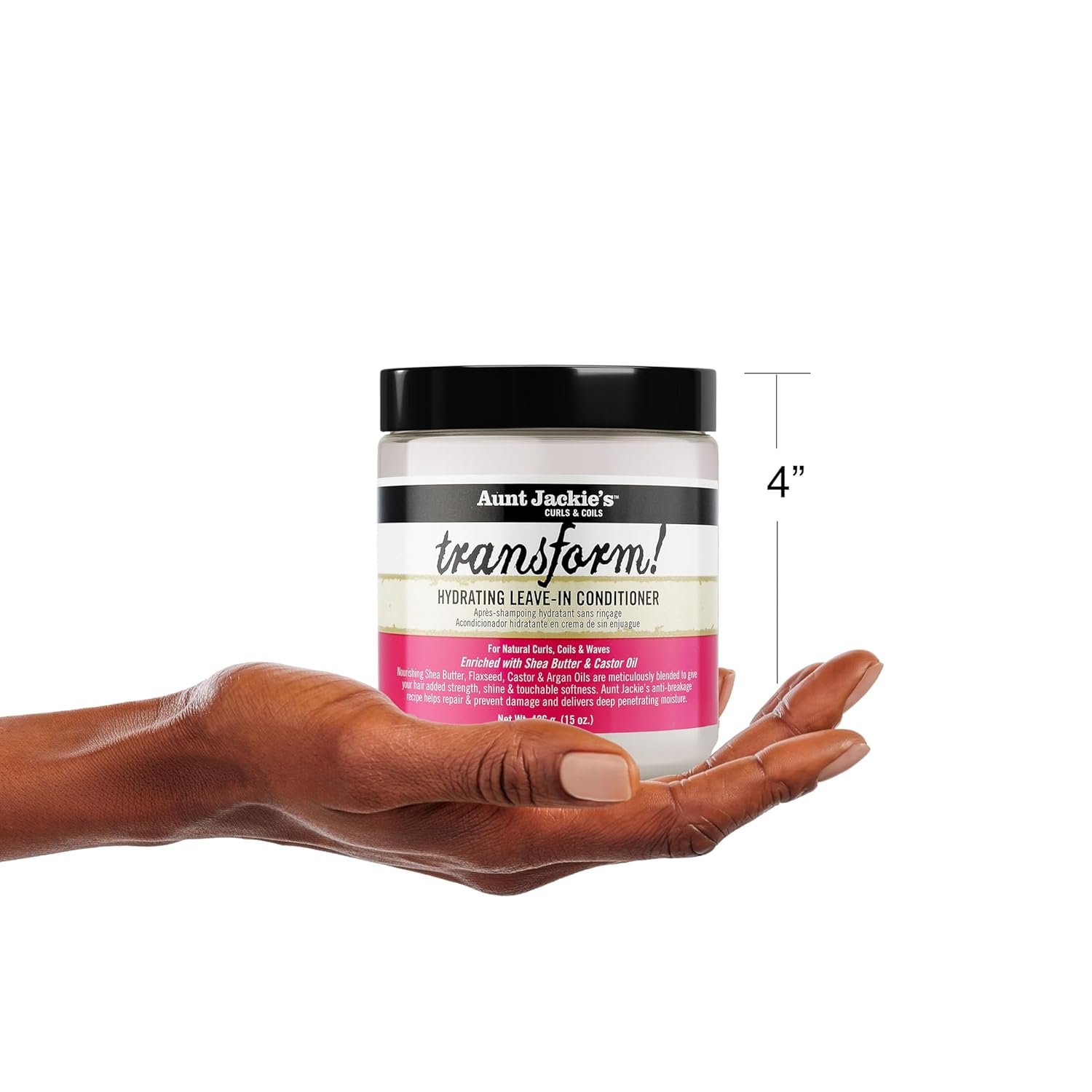 Aunt Jackie's Curls and Coils Transform Hydrating Leave-In Creme Conditioner for All Hair Types and Textures, 15 oz - Image 7