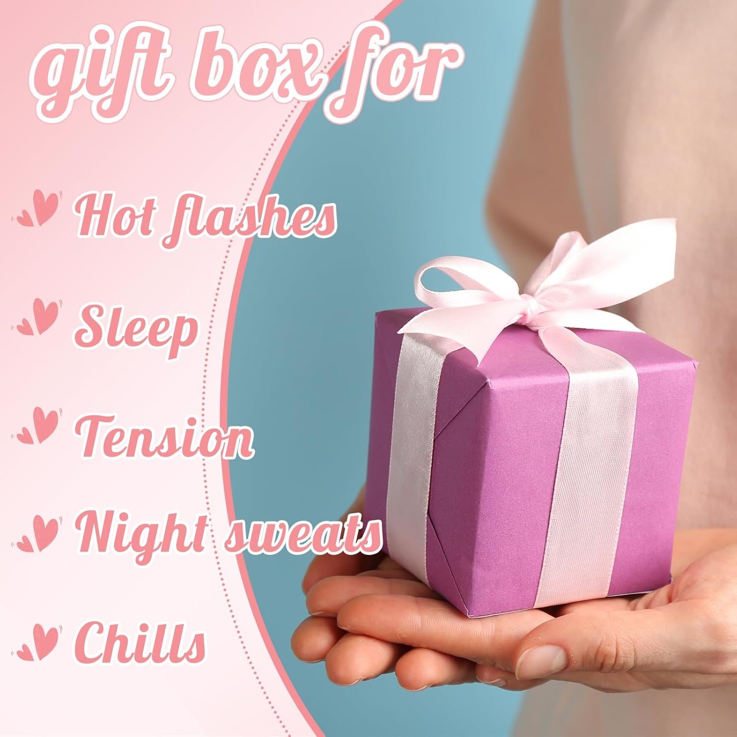 FoldTier 11 Pcs Mother's Day Menopause Gift for Women Care Baskets Box Pink Menopause Support Gifts Calming Anxiety Stress Relief Set for Birthday - Image 7
