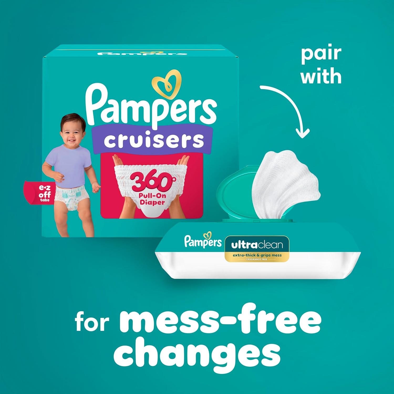 Pampers Diapers - Cruisers 360 - Size 4, 144 Count, Babyproof up to 100% Leakproof Pull-On Diaper - Image 3