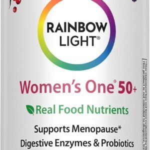 Rainbow Light Womens One + Multivitamin 50 Plus | 60 Caplets | Supports Menopause | Real Food Nutrients, Digestive Enzymes & Probiotics