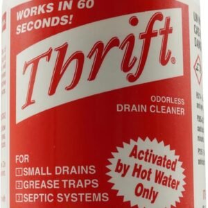 Thrift T-100 Odorless Drain Cleaner – Hot Water Activated Drain Cleaner for Small Drains, Grease Traps, Septic Systems & Sewer Lines – 1 Pound Bottle