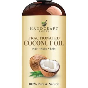 Handcraft Blends Fractionated Coconut Oil – 16 Fl Oz – 100% Pure and Natural – Premium Grade Carrier Oil for Skin, Hair and Body – Massage – Hair Tonic