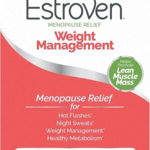 Estroven Weight Management for Menopause Relief – 60 Ct. – Clinically Proven Ingredients Help Manage Weight, Provide Night Sweats & Hot Flash Relief – Drug-Free & Gluten-Free