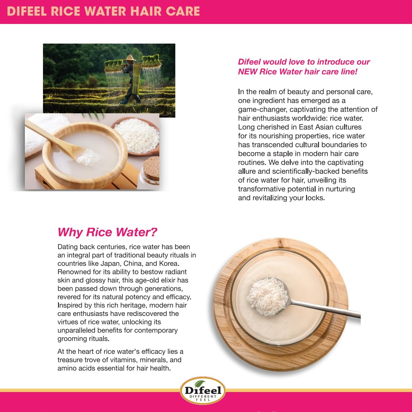 Difeel Rice Water Premium Hair Oil 8 oz. - Strengthening Rice Water Moisturizer for Hair - Image 5