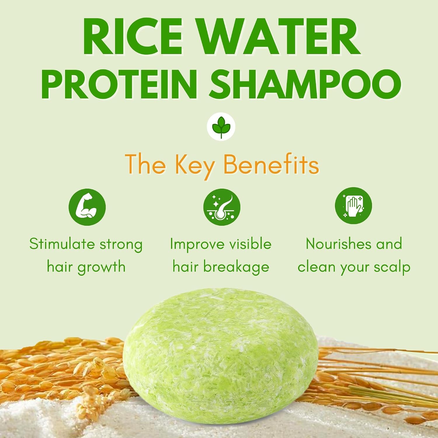 Muun Rice Water Shampoo and Conditioner Bar Pack 3 - Hair Growth, Thickening, Strengthening, Anti Hair Loss, Volumize & pH Balanced - Sulfate & Silicone Free For All Hair Type - Image 2