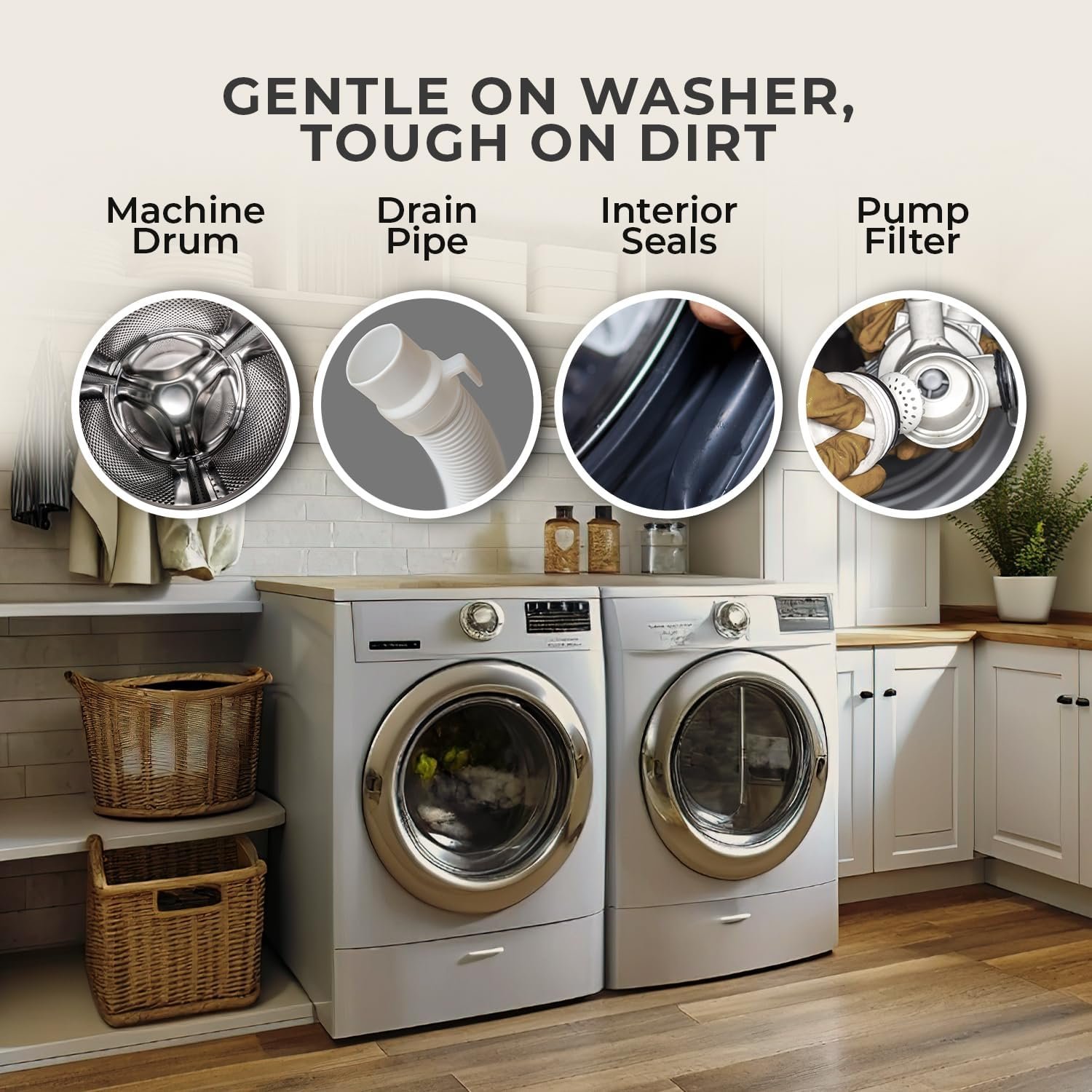Washing Machine Cleaner Tablets – Deep Clean Washer Descale, Laundry Tub Cleaning Solution, Smell Fresh, Eliminates Buildup & Dirt, For Front & Top Load Washers, Easy-to-Use Tablets, 6 Pack - Image 7