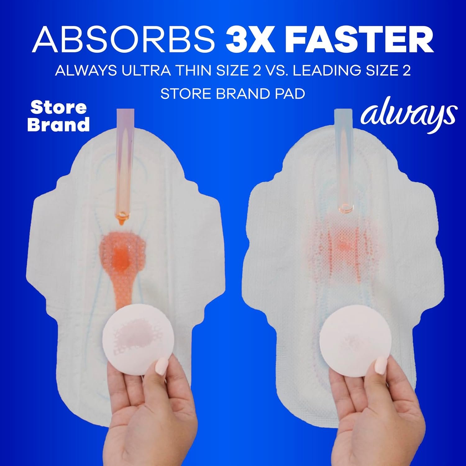 Always Ultra Thin Feminine Pads with Wings for Women, Size 1, Regular Absorbency, Unscented, Up to 100% Leak-Free Protection, 46 Count - Image 4
