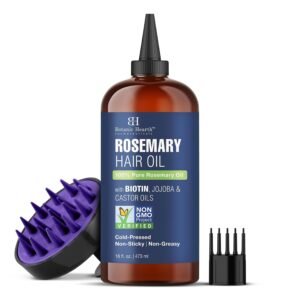 Botanic Hearth Hair Oil for Hair Growth | Rosemary Oil for Hair Growth with Biotin, Castor & Jojoba | Hair Relaxers & Dry Scalp Treatment | Color Safe | All Hair Types | 16 Fl Oz (473 ml)