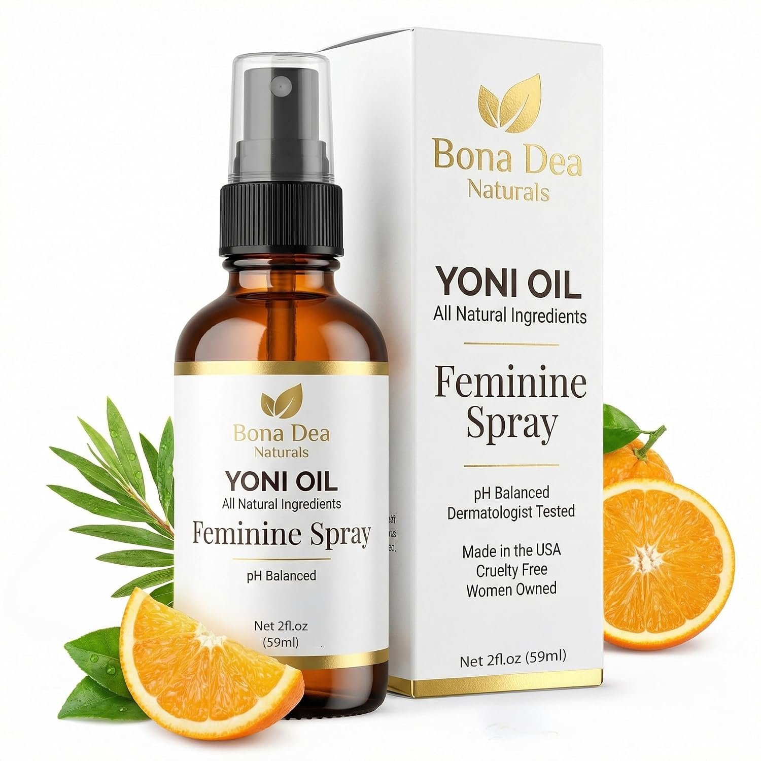 Feminine Spray for Women – All Natural Yoni Oil Deodorant & Moisturizer, Organic Essential Oils, Chemical-Free Perineal Massage Oil for Pregnancy, Sensitive Vaginal Care | 2 oz Spray