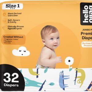 Hello Bello Premium Baby Diapers Size 1, 32 Count of Disposable, Extra-Absorbent, Hypoallergenic Baby Diapers with Snug and Comfort Fit, Sleepy Sloth
