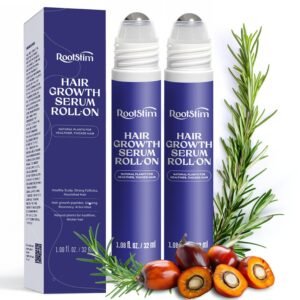 Hair Growth Serum Roll On with Rosemary, Caffeine & Biotin, Helps Support Fuller-Looking Hair, Clean Non-Greasy Scalp Serum for Thinning Hair 2-pack, 2.16 Fl Oz
