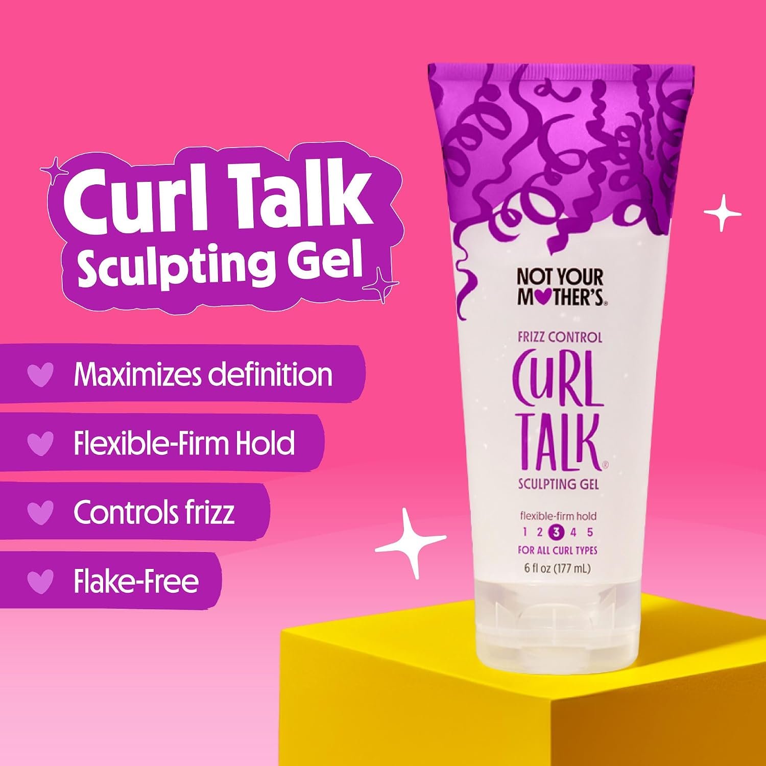 Not Your Mother's Curl Talk Frizz Control Sculpting Gel, Defining Cream, and Refreshing Curl Foam (3-Pack) - 6 and 8 fl oz - Formulated with Rice Curl Complex - For All Curly Hair Types - Image 6