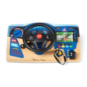 Melissa & Doug Vroom & Zoom, Interactive Wooden Dashboard, Racing Car Steering Wheel Toy, Lights & Sounds, Preschool Learning Toys for Girls & Boys 3+ – FSC Certified