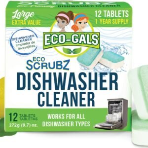 Eco-Gals Dishwasher Cleaner – 12 Tablets – 12 Month Supply – Unscented