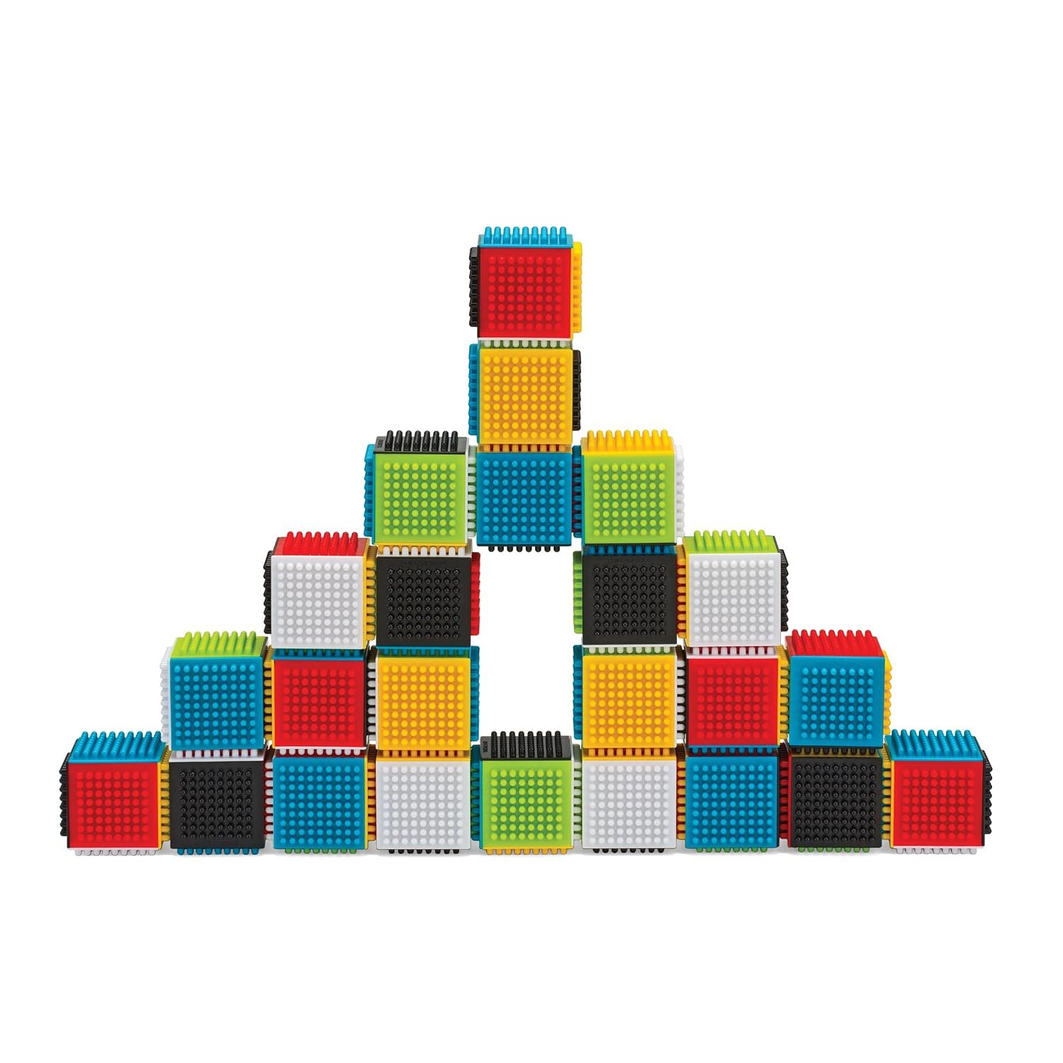 Infantino Press & Stay Sensory Blocks, Developmental Activity Blocks, 24-Piece Multicolor Stacking Toy Set for Babies & Toddlers 12 Months+