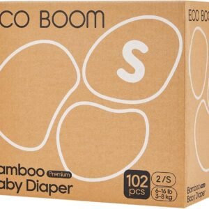ECO BOOM Diapers, Viscose from Bamboo Diapers, Natural Soft Disposable Nappies for Infant, Size 2 Suitable for 6 to 16lb (Small – 102 Count)