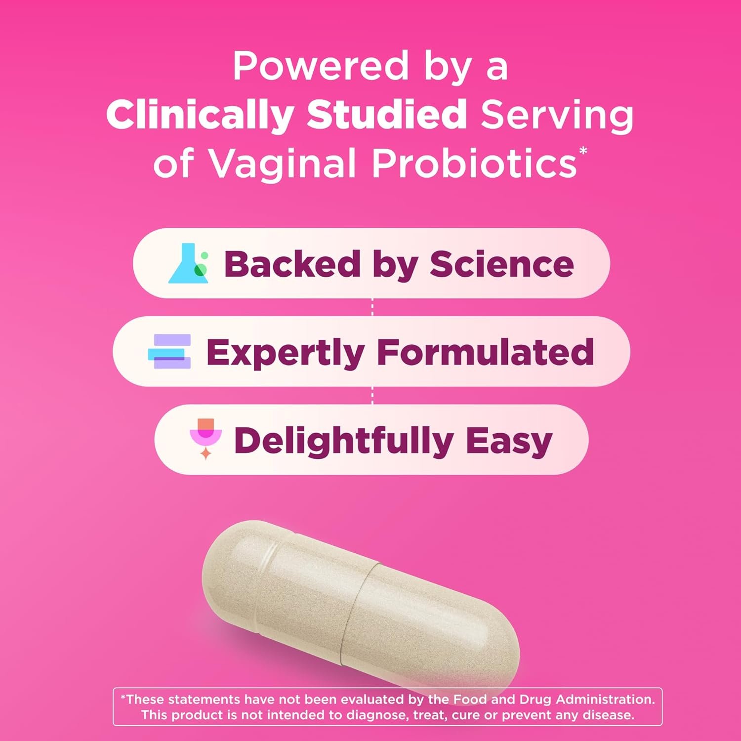 OLLY Happy Hoo-Ha Capsules, Vaginal Probiotics for Women or People with Vaginas, Vaginal Health and pH Balance,* 10 Billion CFU Per Capsule - 25 Count - Image 5