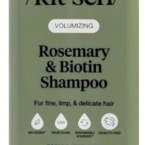 Kitsch Volumizing Rosemary & Biotin Liquid Shampoo for Hair Growth – Shampoo for Women & Men, Boosts Fullness & Shine After 1 Use – Clean Bio-Based Hair Care, Color-Safe, Made in USA – 12.3 oz