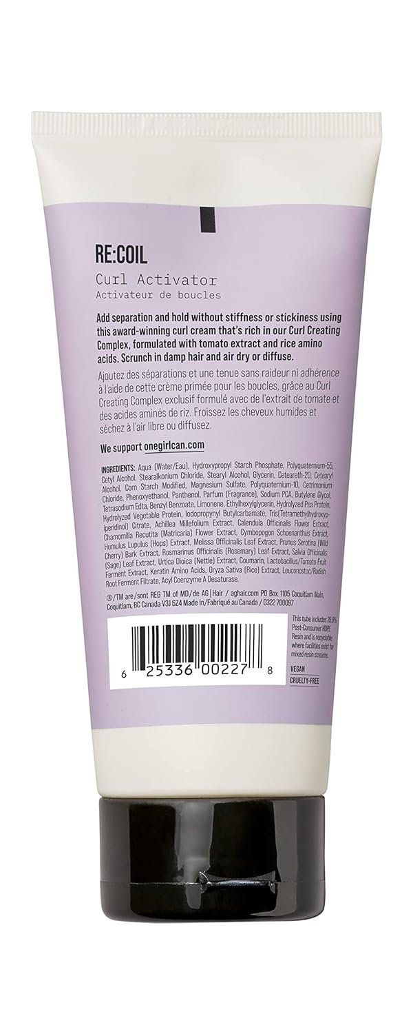 AG Care Re:Coil Curl Activator Curl Cream with Keratin Amino Acids - Ultra-Nourishing Curly Hair Cream for Defined, Healthy Curls, 6 Fl Oz - Image 2