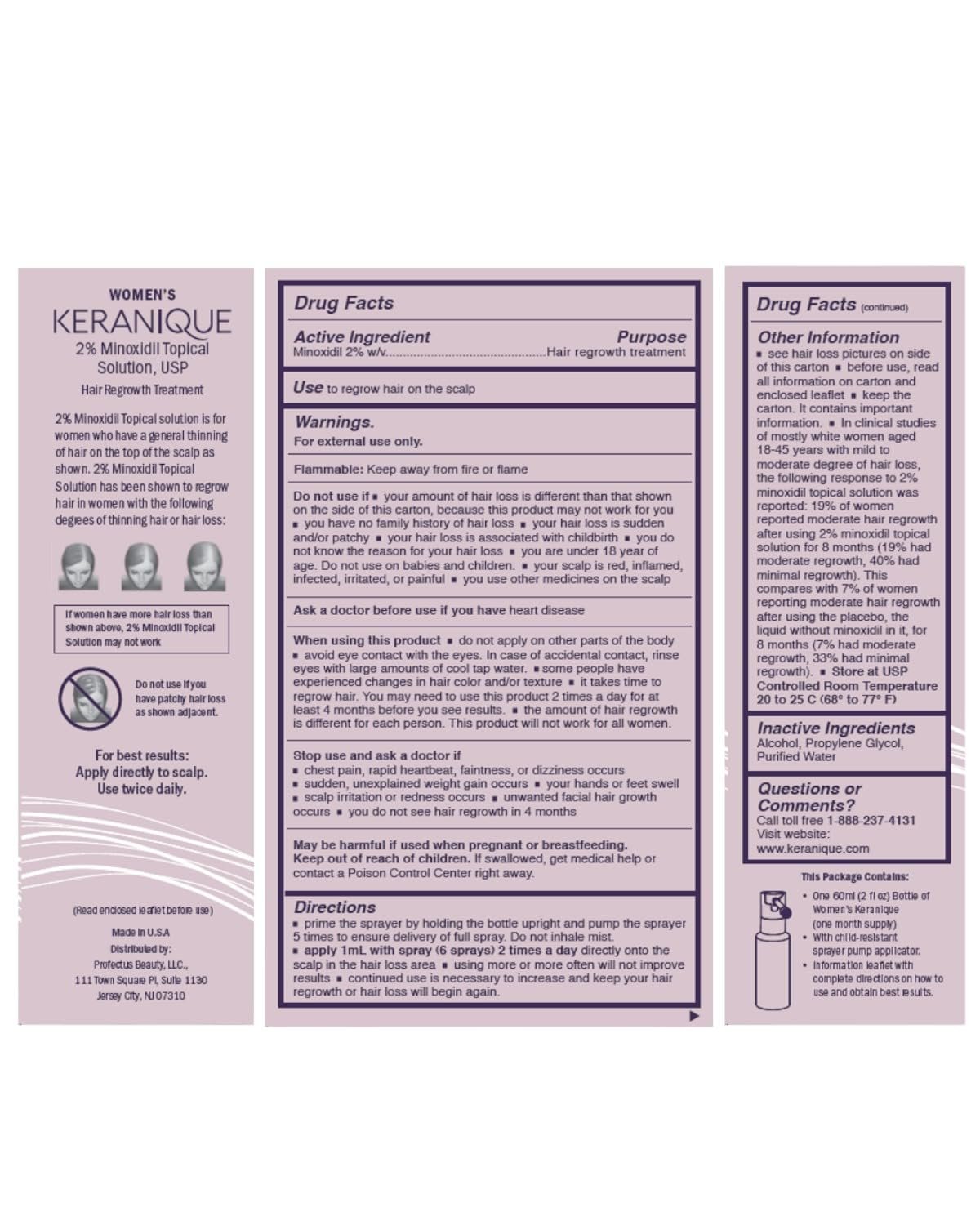 Keranique Hair Regrowth Treatment for Women - 2% Minoxidil for Hair Growth & Thickening - Topical Solution Scalp Treatment for Hair Loss & Thinning w/ Precision Spray Applicator - 2 Fl Oz - Image 8
