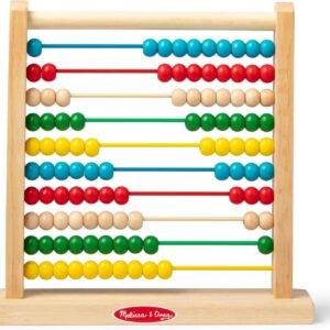Melissa & Doug Abacus Classic Wooden Toy with 100 Beads – Preschool Learning Activities and Math Games for Kids, Homeschool Essentials for Ages 3+