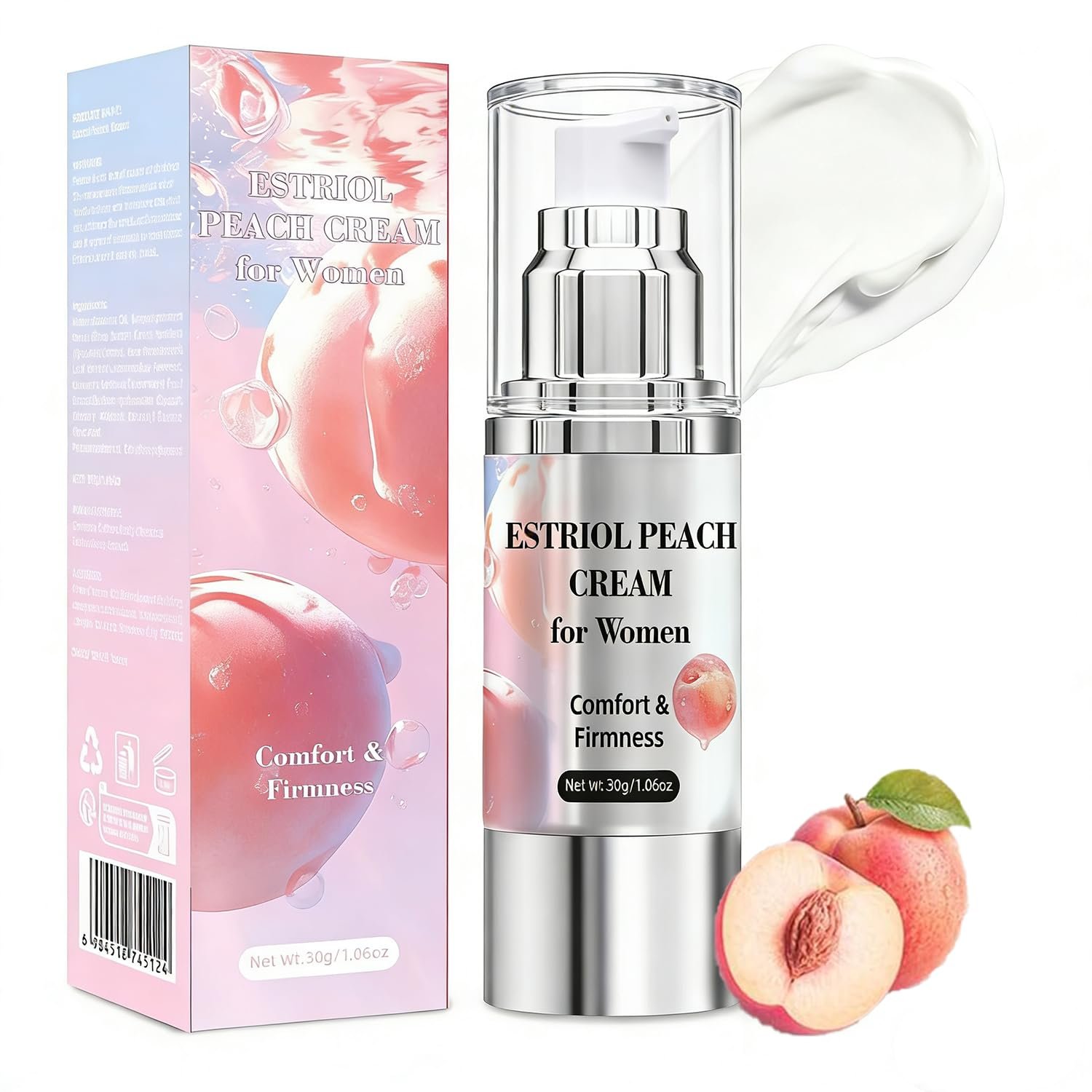 Estriol Cream for Women | Intimate Care Cream | Menopause Support | Lightweight Hydrating Formula with Natural Peach Essence | Soothing Moisture for Daily Intimate Skin Care | 30ml (2 Month Supply)