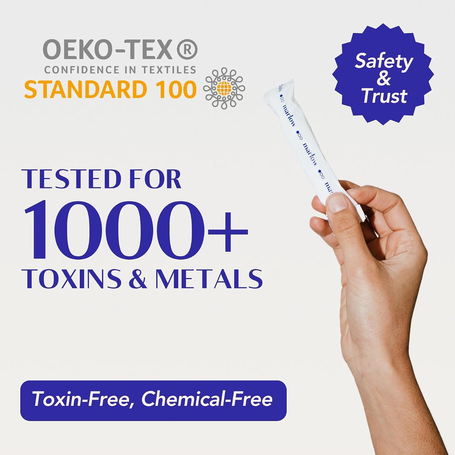 Marlow 100% Organic Cotton Easy Glide Tampons with Compact Plant Based BPA Free Applicator, Chlorine Free, Toxin Free, Hypoallergenic, Dermatologically Tested, Fragrance Free, Regular, 54 Count - Image 4