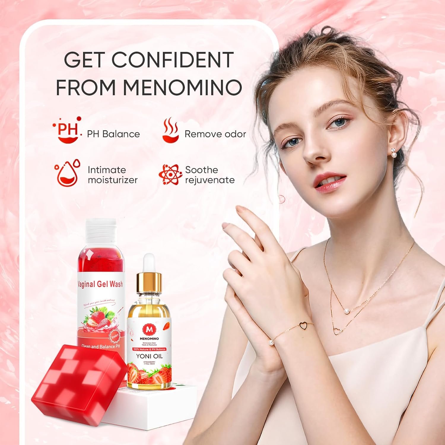 Feminine Wash & Yoni Soap Bar & Yoni Oil for Women pH Balance, Yoni Wash for Vaginal Moisturizing Remove Odor, 5.07 Fl.Oz Intimate Wash 1 Fl.Oz Organic Feminine Oil & 3.53oz Yoni Bar - Image 5