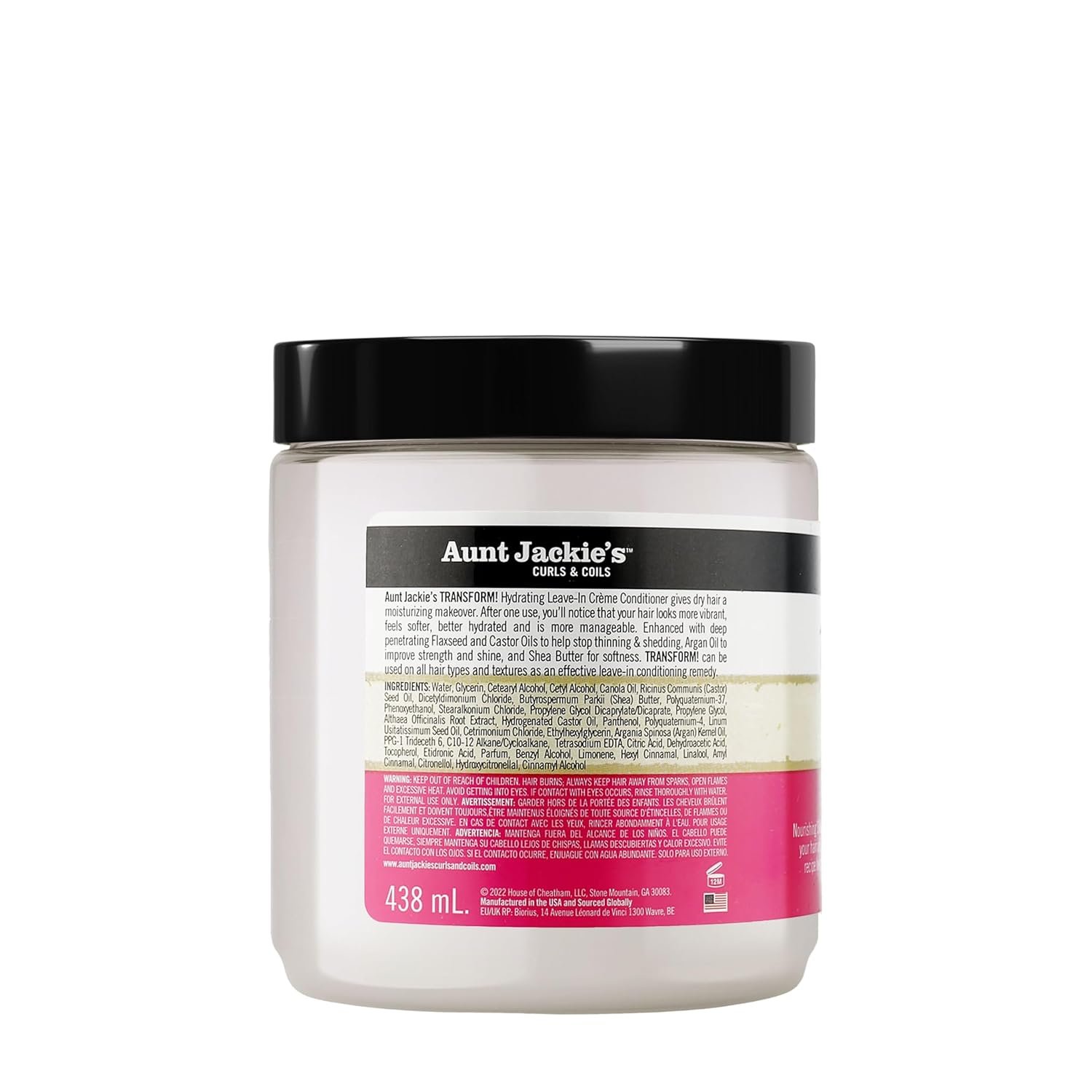 Aunt Jackie's Curls and Coils Transform Hydrating Leave-In Creme Conditioner for All Hair Types and Textures, 15 oz - Image 9