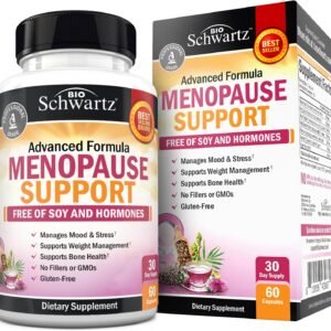 Herbal Menopause Support for Women – Supports Healthy Mood and Balance with Milk Thistle Chasteberry Black Cohosh Red Clover Turmeric Ginger – Menopause Supplements for Women – 60 Veggie Capsules