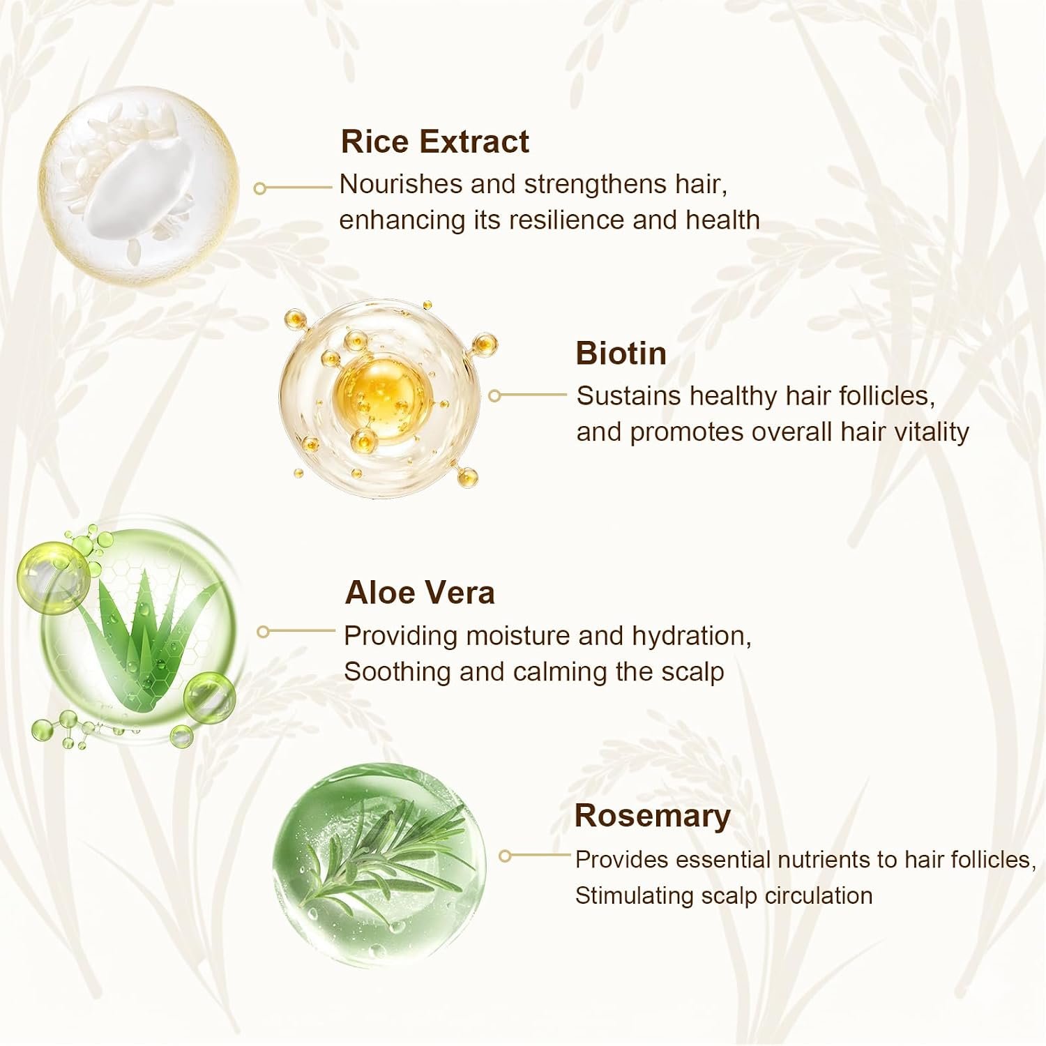 Rice Water Shampoo and Conditioner Set, Strengthen and Revitalize Hair, Nourish Damaged Hair for Women and Men, Hair Care, Restore Shine, Infused with Biotin, Citrus Peel, Rosemary - Image 4