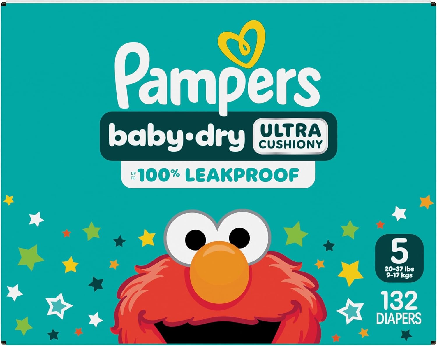Pampers Diapers - Baby Dry - Size 5, 132 Count, Absorbent Disposable Infant Diaper (Packaging May Vary) - Image 11