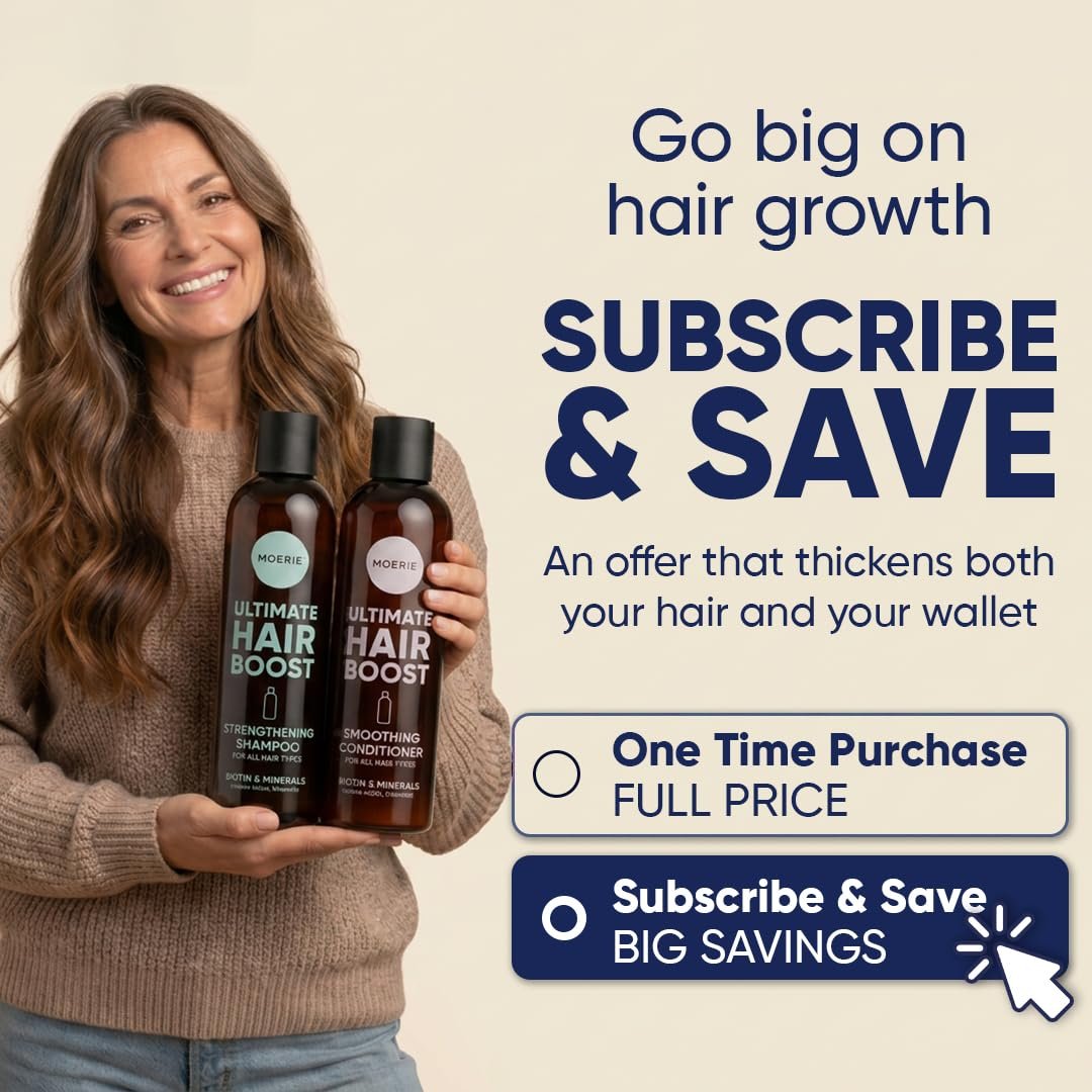 Moerie Hair Growth Shampoo and Conditioner for Women and Men, Hair Loss Solution with Biotin and Rosemary, Thickening Shampoo and Conditioner for Thinning Hair – Promotes Regrowth - Image 2