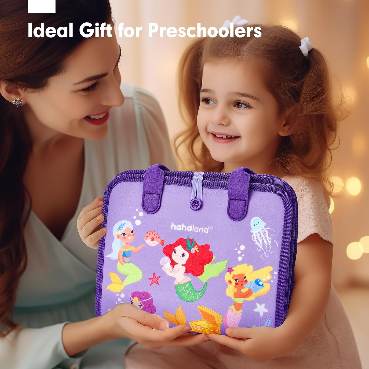 hahaland Busy Board Montessori Toys - 3 Year Old Girl Gifts Bithday Gift Ideas 3rd - 8 in 1 Preschool Learning Activities - Educational Toys Little Girls Age 3 Travel Busy Book for Airplane Car Rides - Image 7