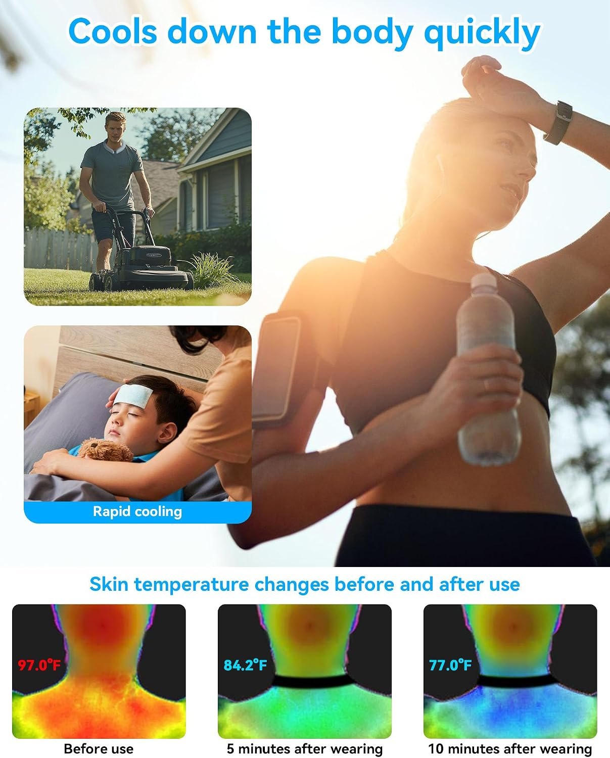 Neck Cooling Tube Wraps Ice Ring Neck Cooler Personal Ice Pack Wrap for Hot Weather Gel Reusable Wearable Gel Cooling for Summer Heat Hot Flashes Freezer Below 64.4℉ - Image 5