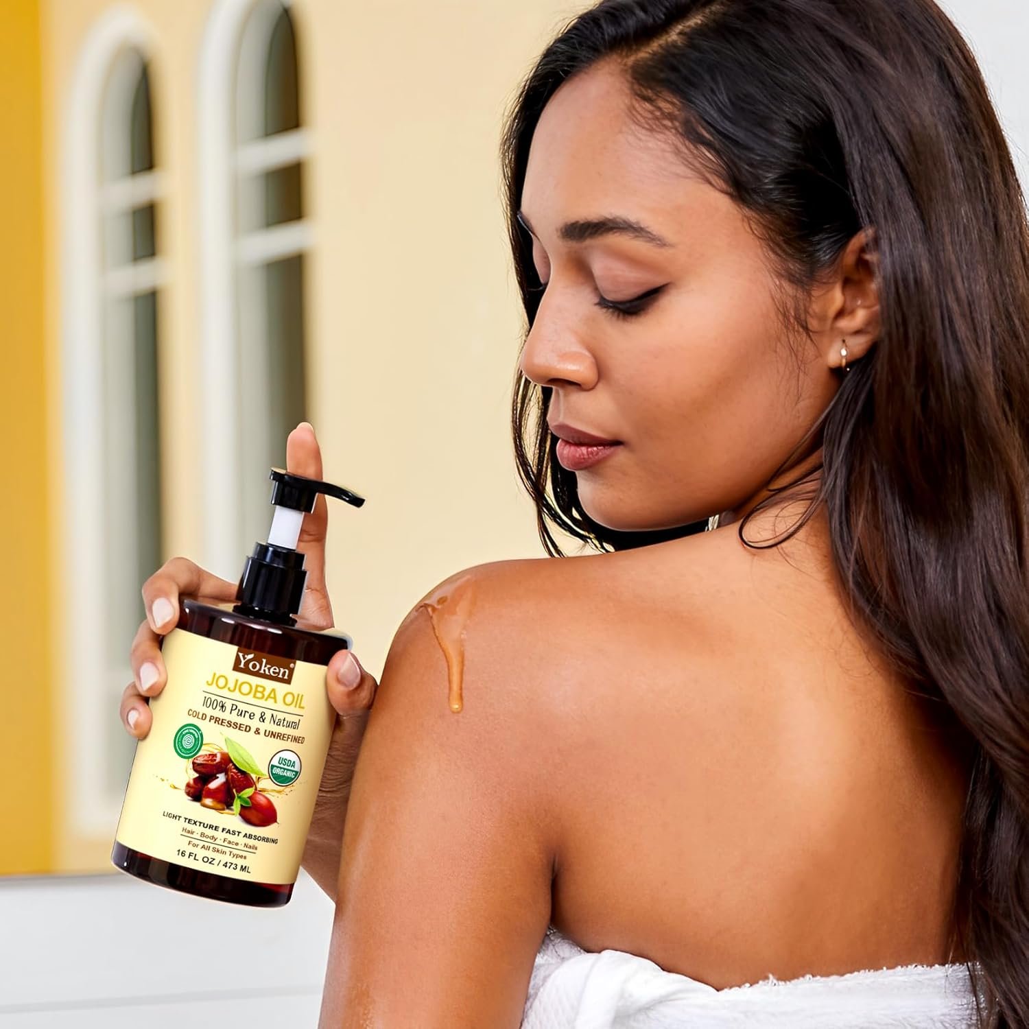 Yoken Organic Jojoba Oil 16oz, USDA Certified Cold Pressed for Skin Care - Image 8