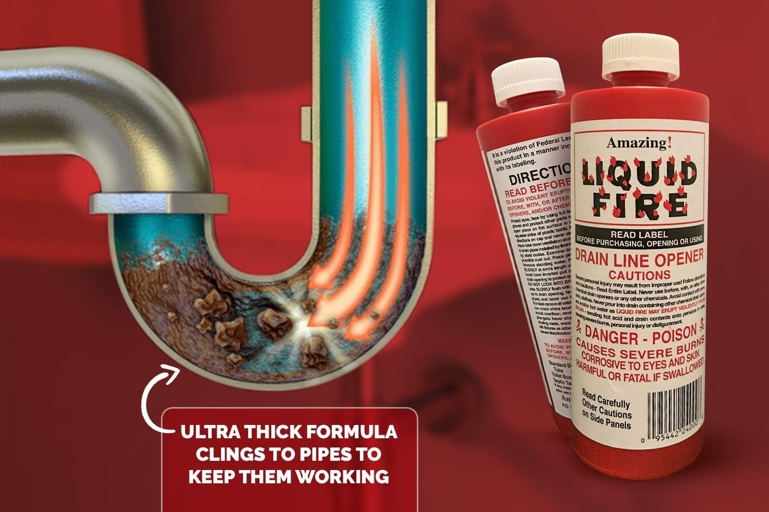 Liquid Fire Drain Line Opener, 32 Oz - Image 2