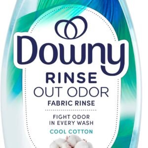 Downy Rinse Laundry Odor Remover, Cool Cotton Scent, 48 fl oz, Fabric Softener And Laundry Odor Removal Rinse, Fights Odors At The Source, HE Compatible