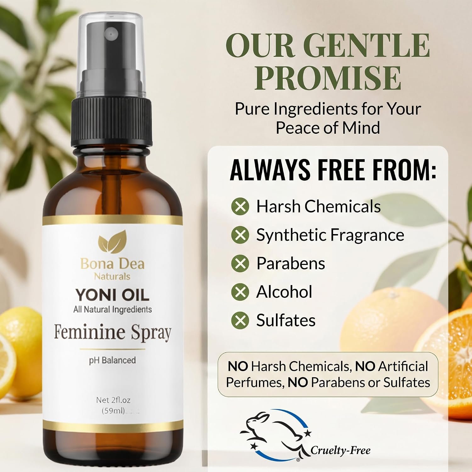 Feminine Spray for Women – All Natural Yoni Oil Deodorant & Moisturizer, Organic Essential Oils, Chemical-Free Perineal Massage Oil for Pregnancy, Sensitive Vaginal Care | 2 oz Spray - Image 4