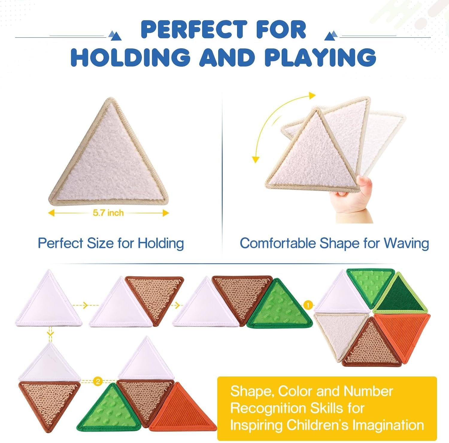 Tactile Sensory Toys for Babies 6+ Months & Toddlers 1-3 Years | 6-Textured Sensory Mats for Fine Motor Skills | Washable Baby Play Wall Toys (6 Pack) - Image 3